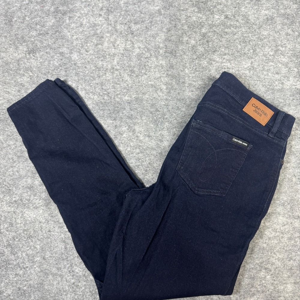 Calvin Klein Jeans Womens 14 High Rise Skinny Dark Indigo Stretch Denim Pants